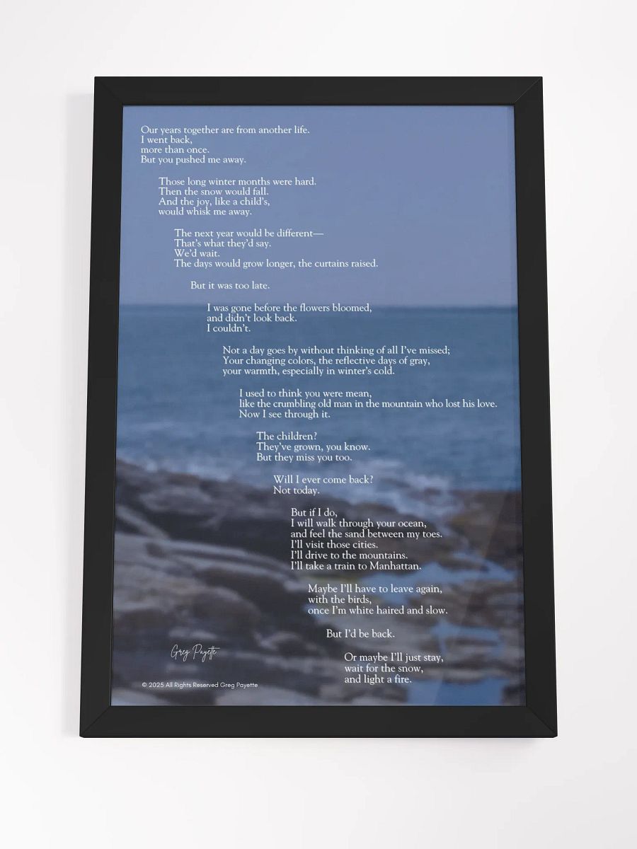 "New England" - Poem Print by Greg Payette (Photo from Beavertail Park in Jamestown, Rhode Island) product image (12)