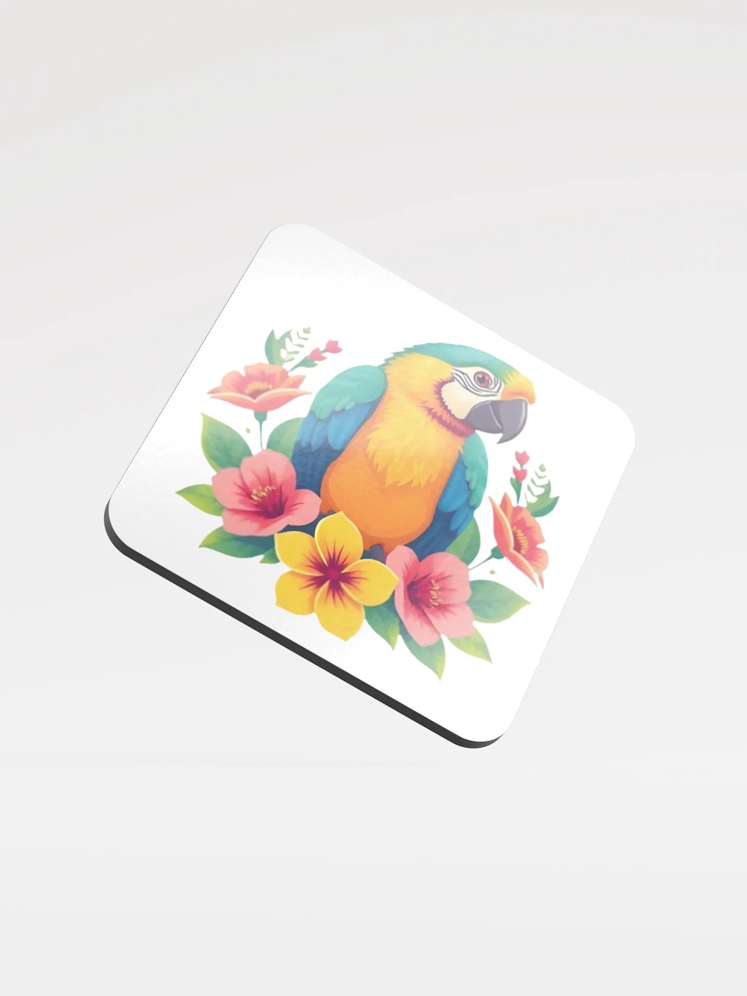 Floral Parrot Cork Coaster product image (2)