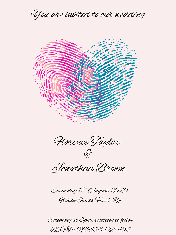 Wedding Invitation - fingerprint product image (1)