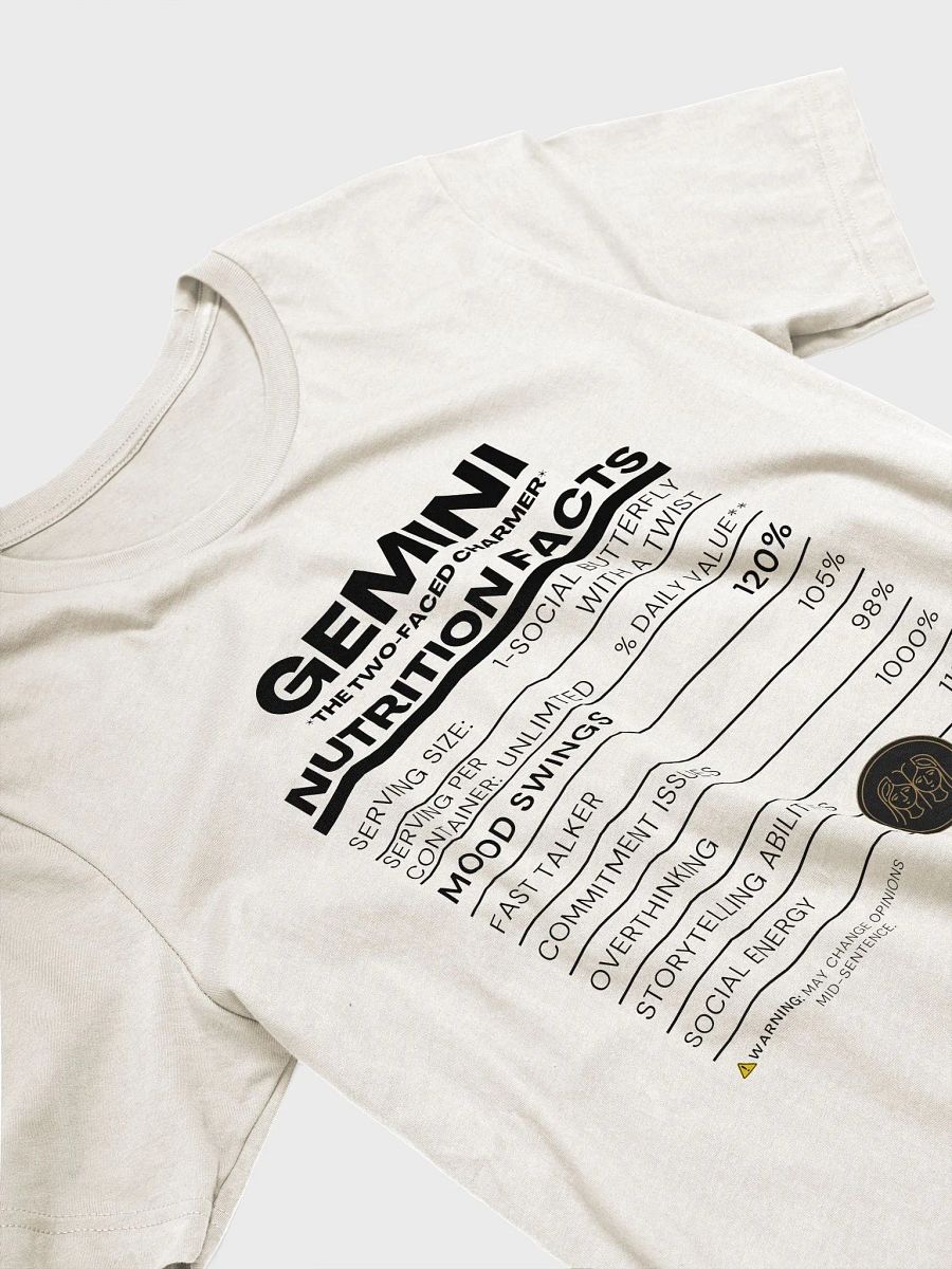 GEMINI NUTRITION FACTS T-Shirt product image (5)