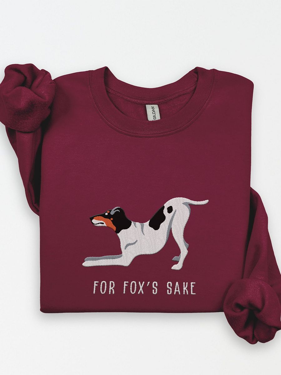 For Fox's Sake Sweatshirt (Embroidered) of a Smooth Fox Terrier(Tricolor) product image (1)