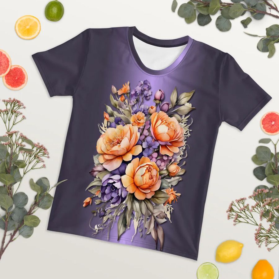 Floral Themed All Over Print T-shirt product image (7)