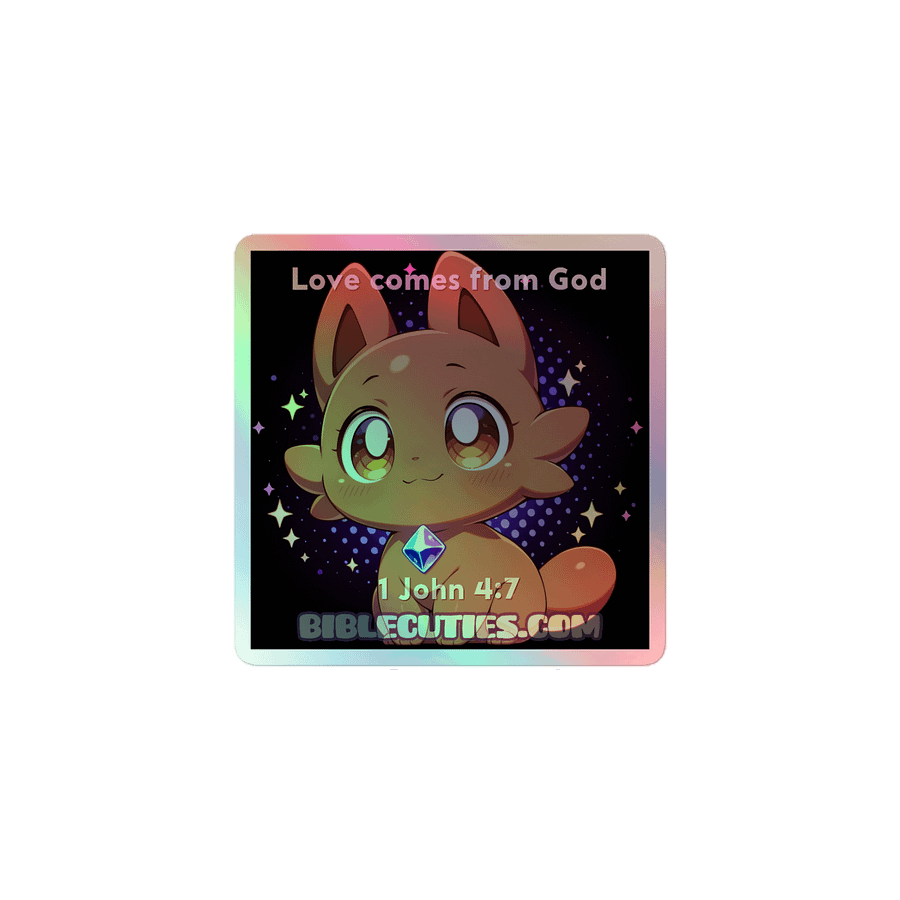 Bible Cuties Rodri - Love comes from God Holograpghic Sticker product image (1)