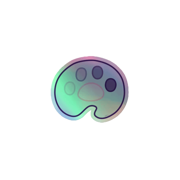 Squibble Design Paw Logo Holographic Sticker product image (1)