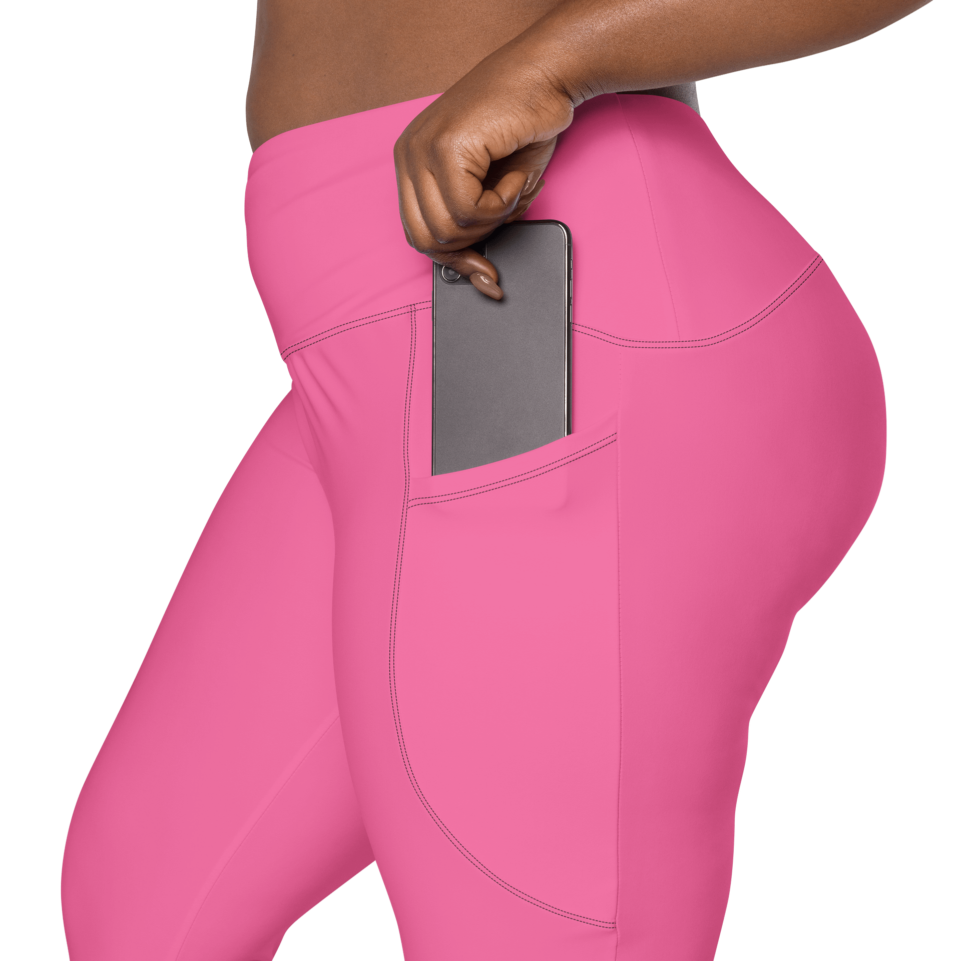 Leggings w pockets small logo pink product image (7)