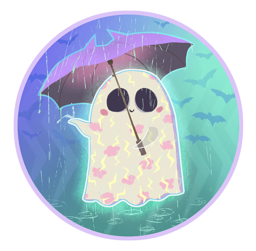 Pastel Little Ghost in the Rain - Ceramic Mug product image (2)