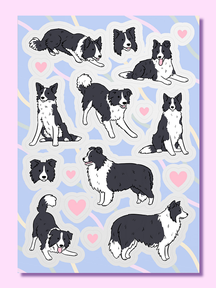 Border Collie Love Sticker Sheet product image (1)