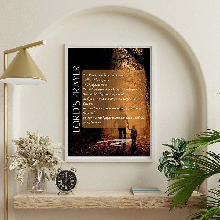 Printable Our Lord's prayer artwork, The lord's prayer kjv printable Our Father which art in heaven wall art. The lord's prayer product image (2)