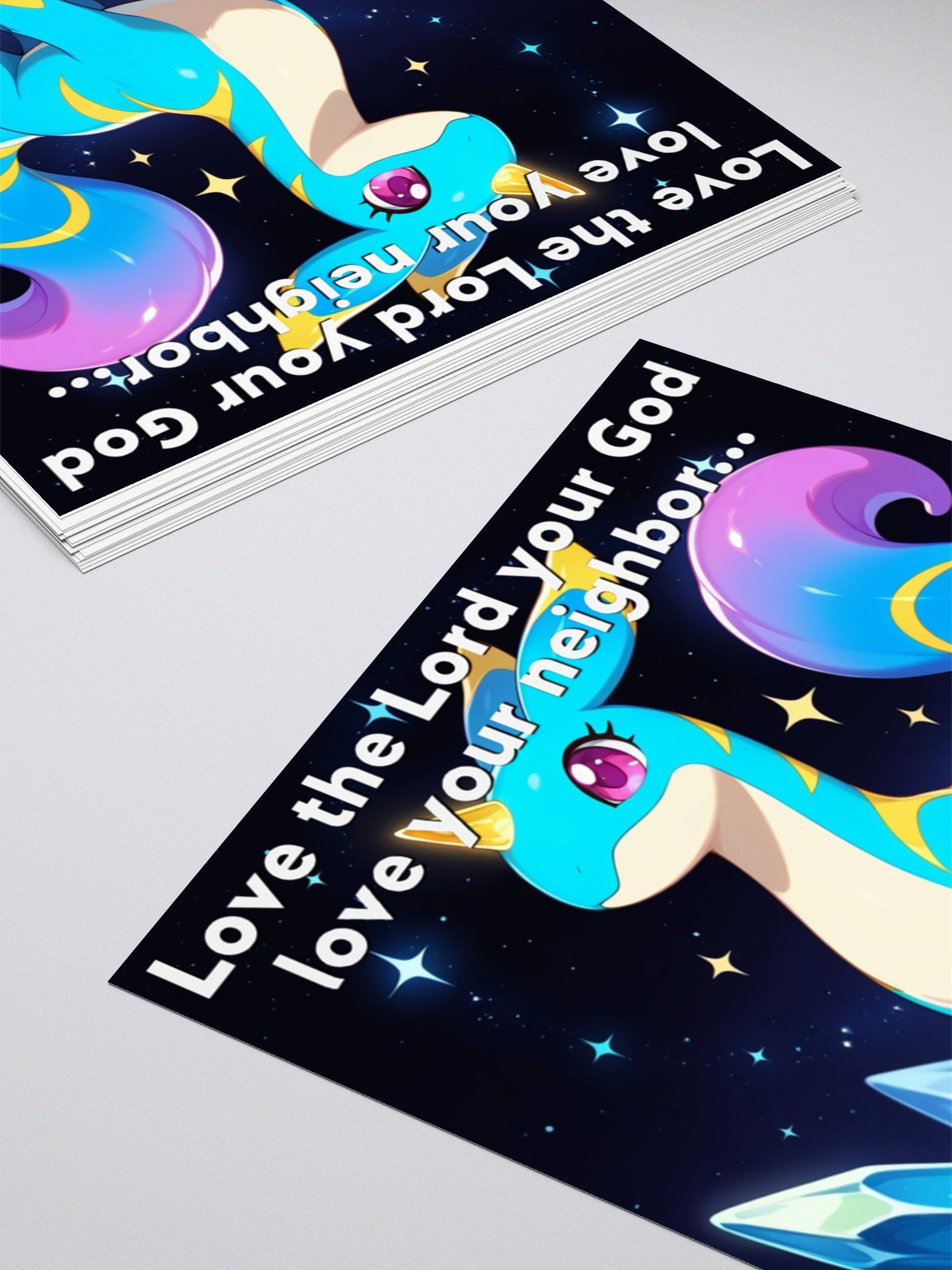 Bible Cuties Luna - Love the lord your God love your neighbor Sticker product image (7)