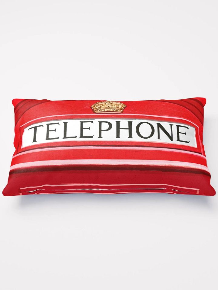 British Phone Booth Sign Throw Pillow product image (2)
