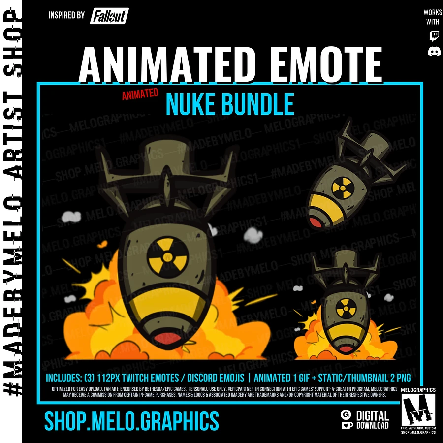 Nuke Boom - Animated Twitch Emote/Discord Emoji Bundle 3pk | #MadeByMELO product image (5)