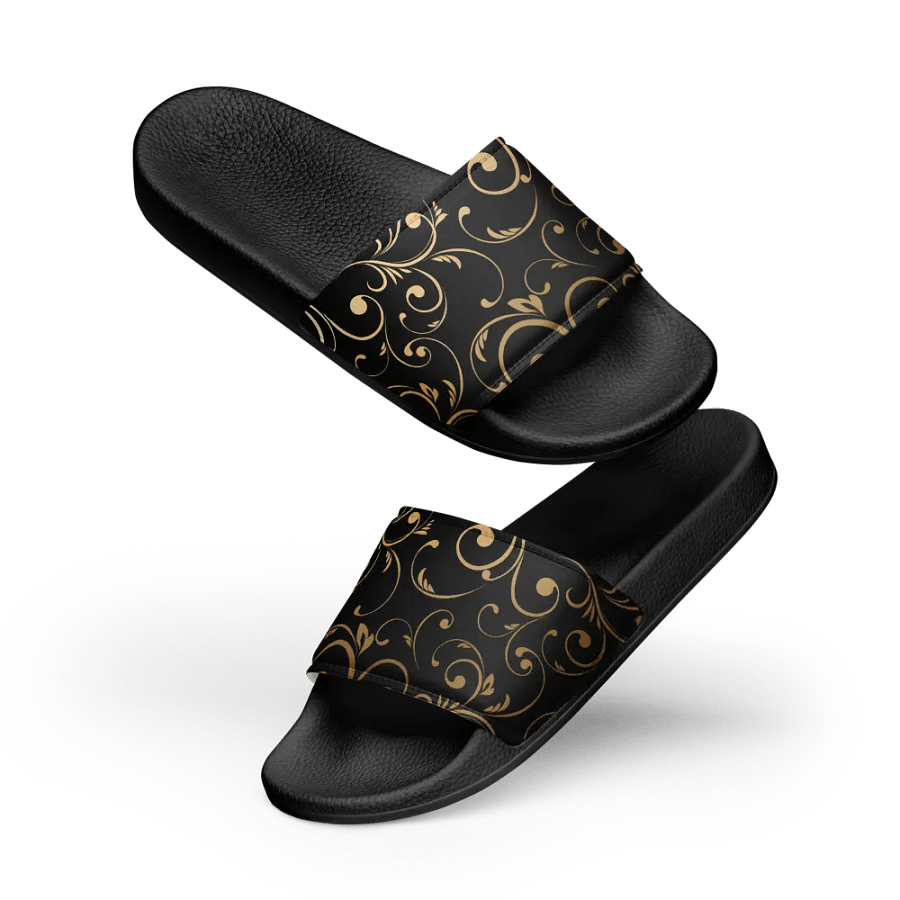 Golden Floral Swirl Men's Slides product image (11)