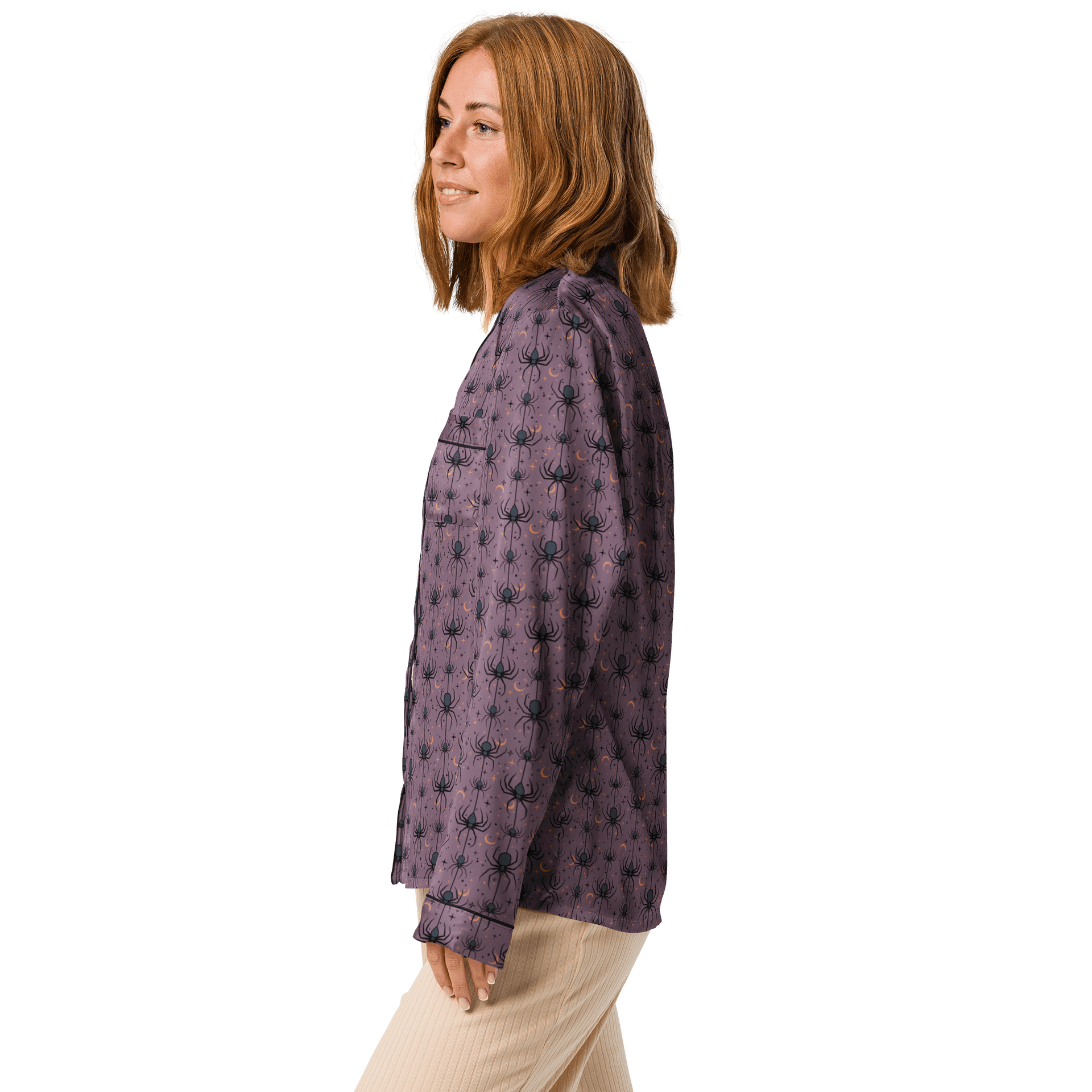 Spooky Spiders Halloween Pajama Shirt in Purple product image (4)