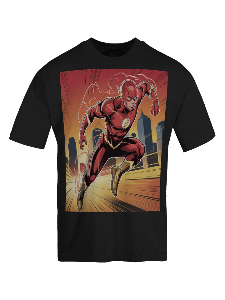 Twilight Forge: The Flash Ember Rush Oversized Faded T-Shirt product image (1)