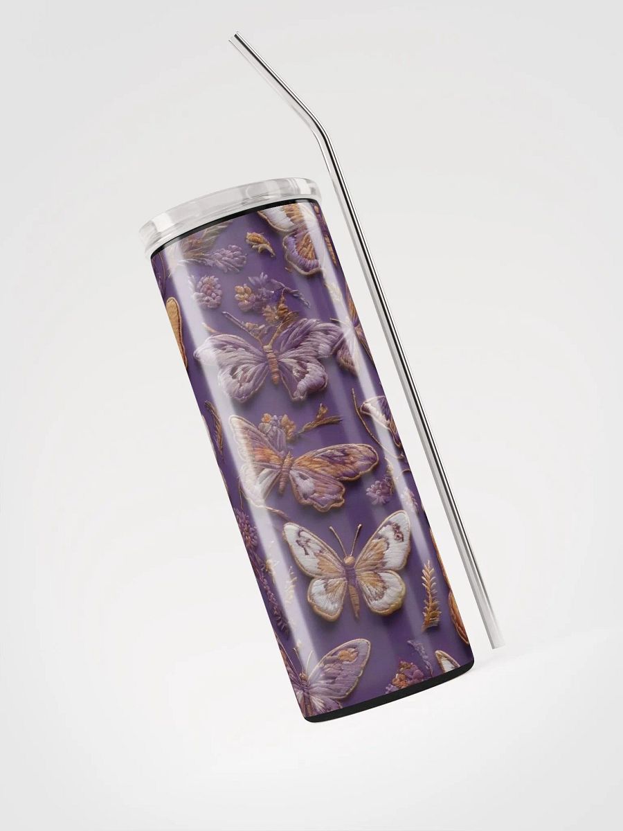 Embrace Elegance with Our Embroidered Purple Butterfly Stainless Steel Tumbler | Eco-Friendly Gift Idea product image (3)