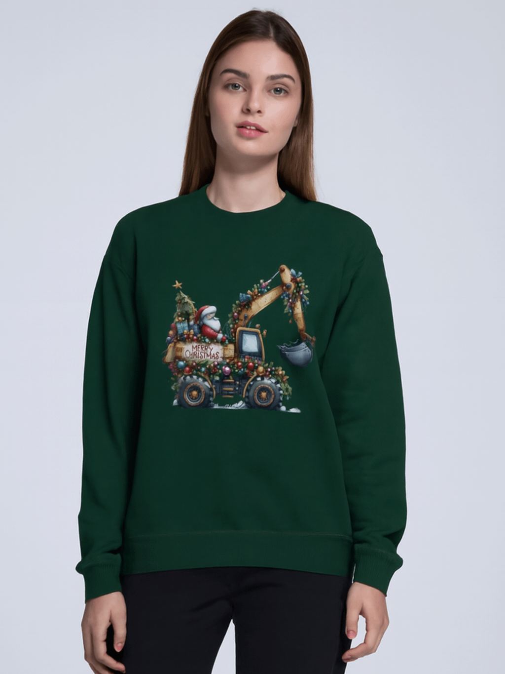 Festive Excavator Christmas Sweatshirt product image (1)