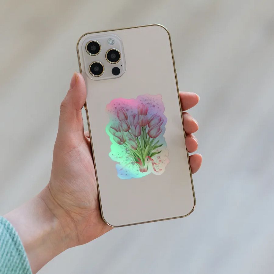 Enchanted Tulip Bouquet Holographic Sticker Set product image (8)