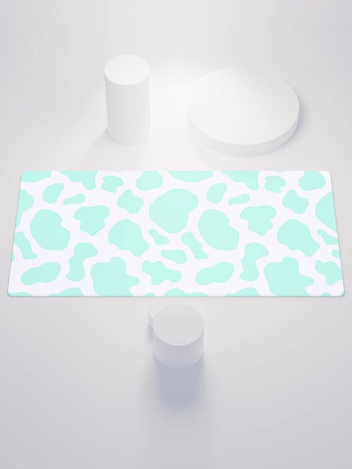 BLUE ON WHITE COW PRINT (DESK MAT) product image (1)