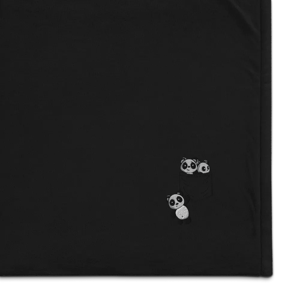 Pocket Of Pandas Embroidered Premium Sherpa Blanket product image (1)