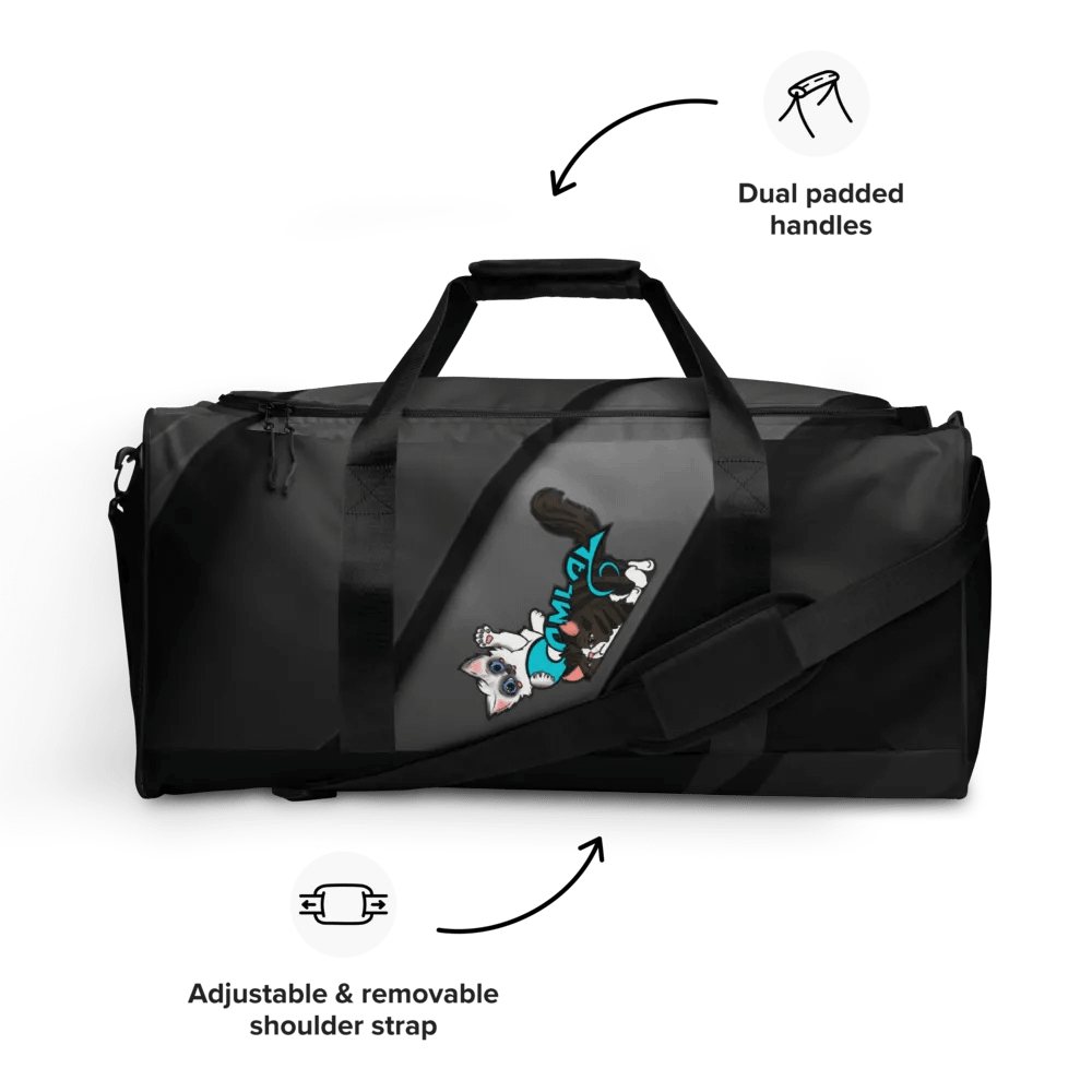 Black/Grey Steel look All-Over Print Duffle Bag : Luigi & Ariel Logo product image (12)