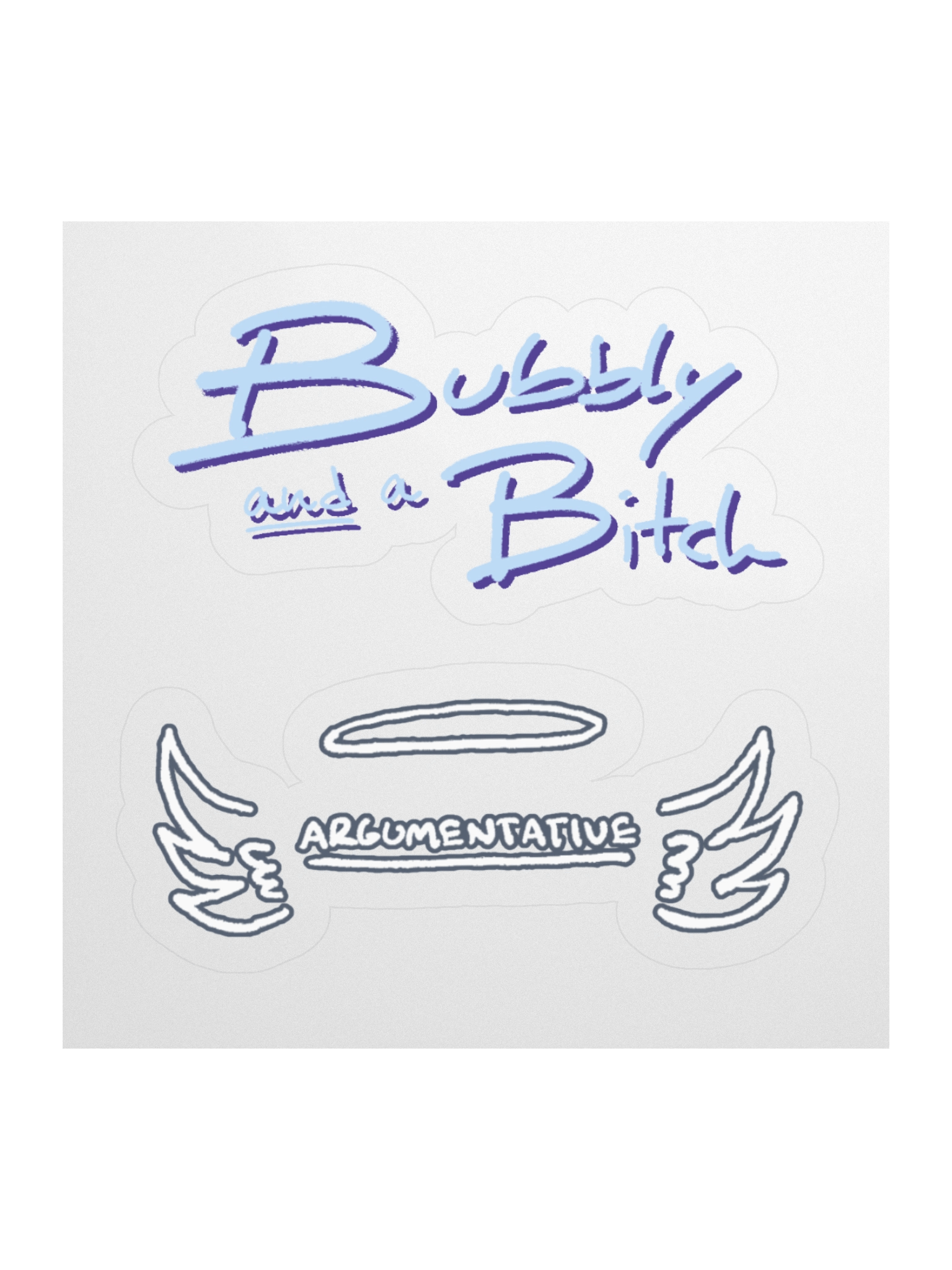 Bubbly and a B (blue and purple shadow design) sticker pack product image (2)