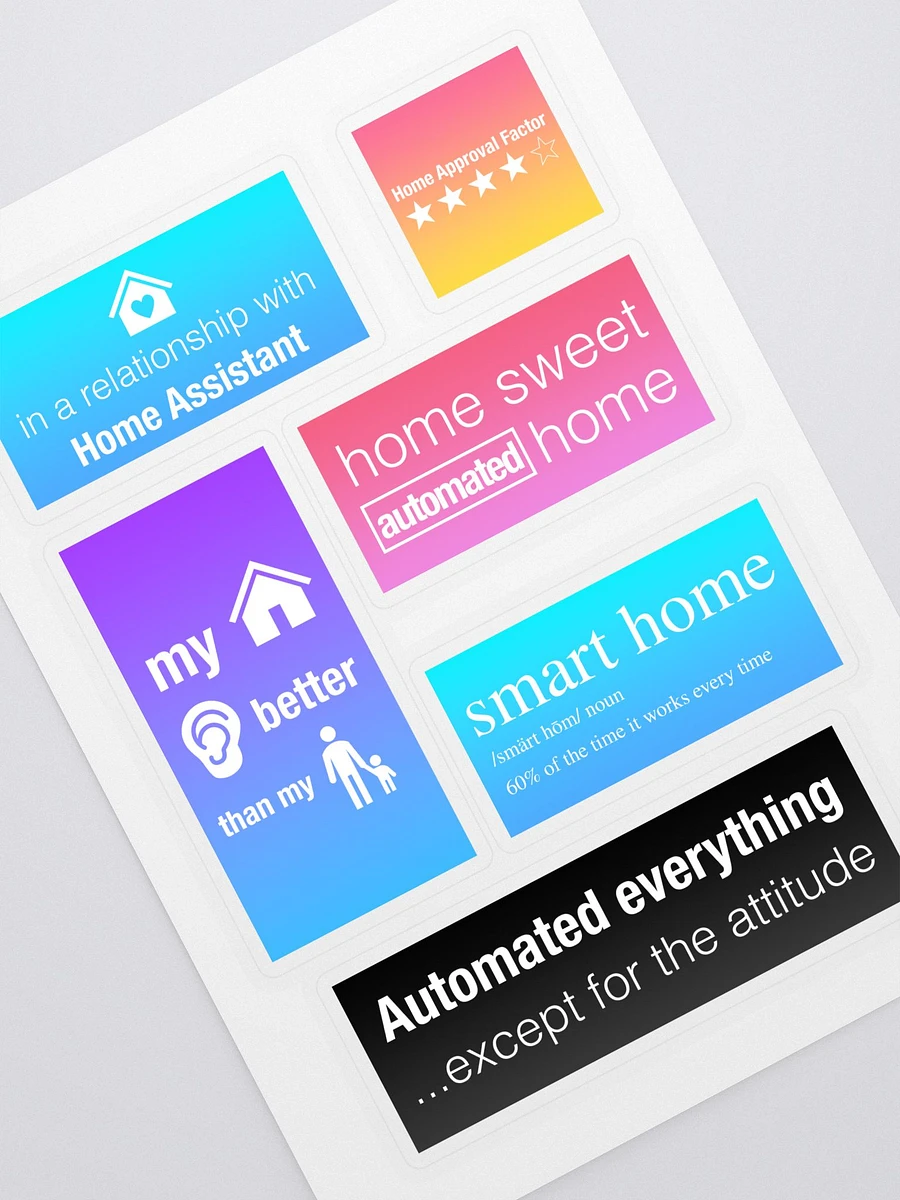 Smart Home Technicolor Sticker Sheet with Background product image (1)