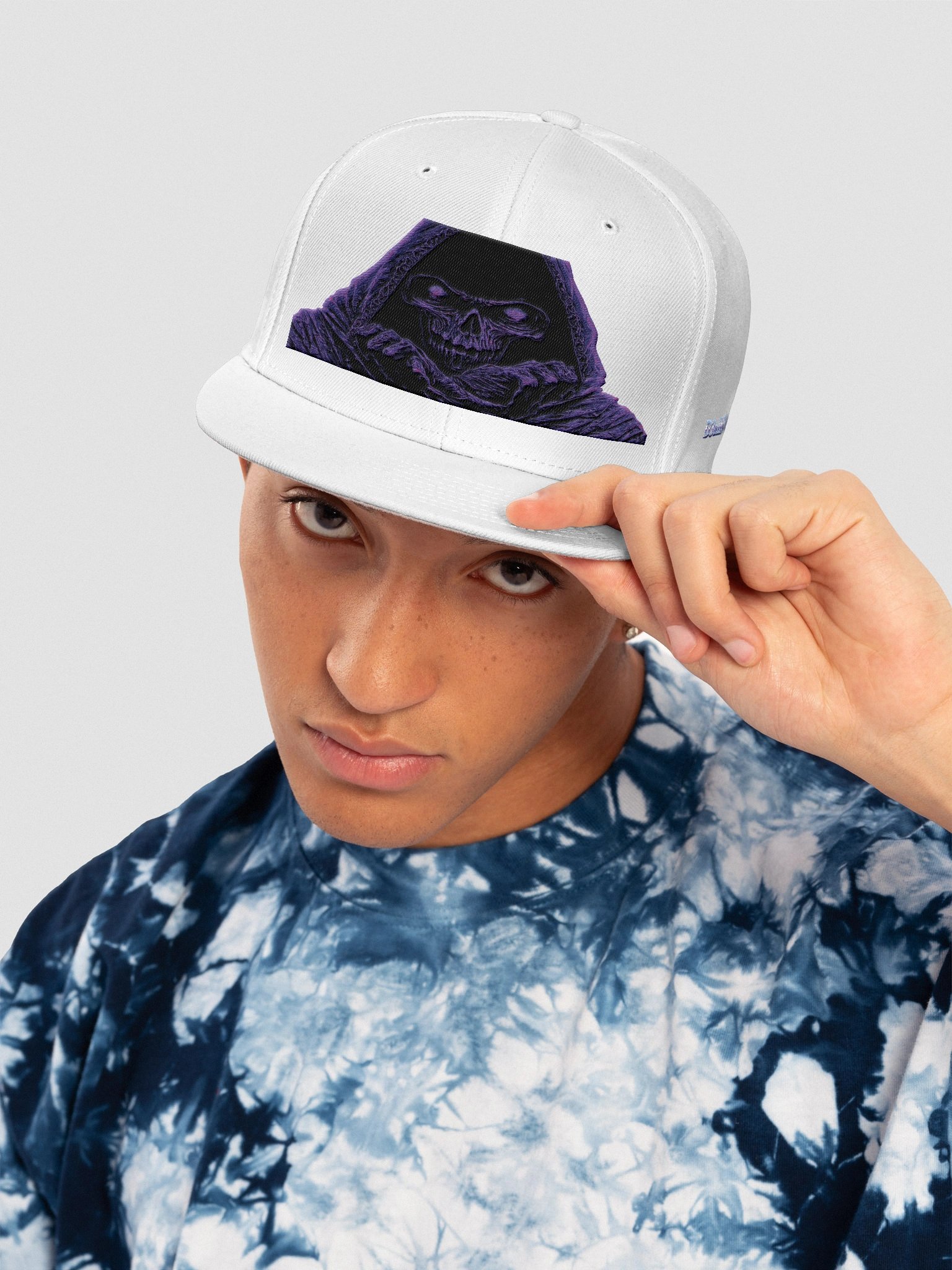 D3a1hXSaga — Neon Reaper Snapback - White Edition product image (5)