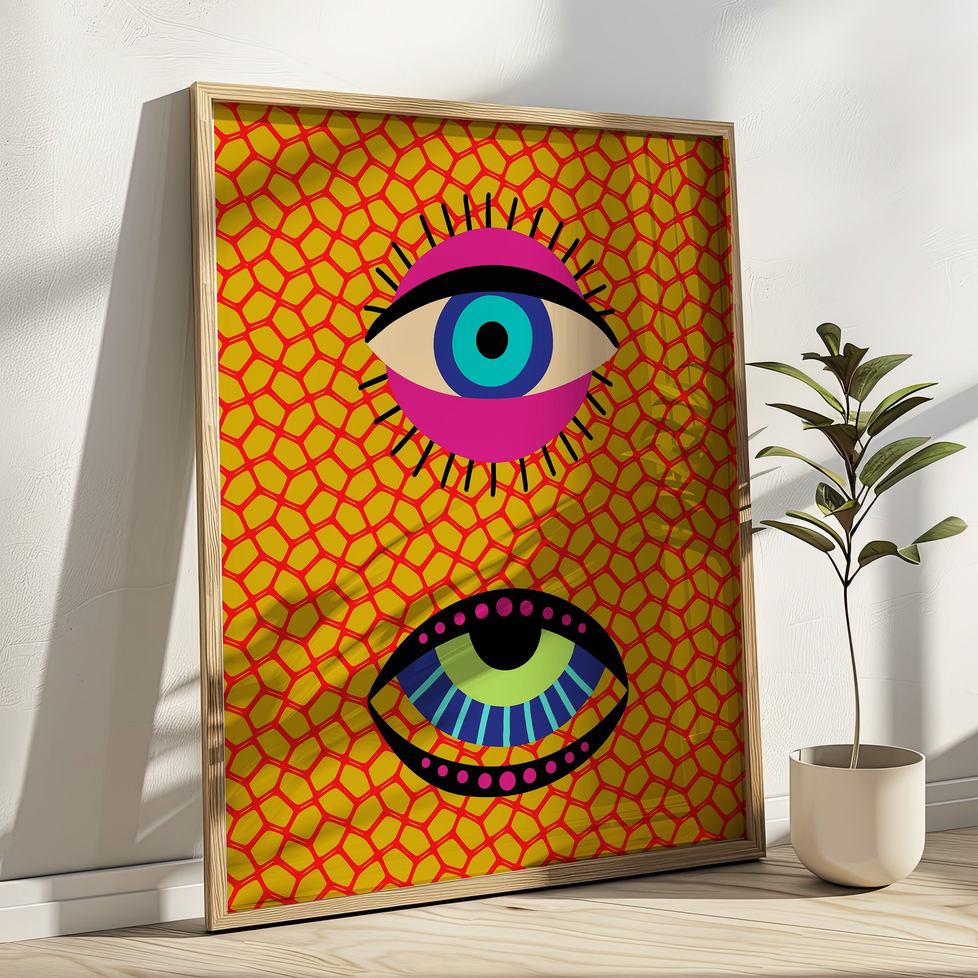 Yayoi Kusama Evil Eyes Maximalist Art Print product image (1)