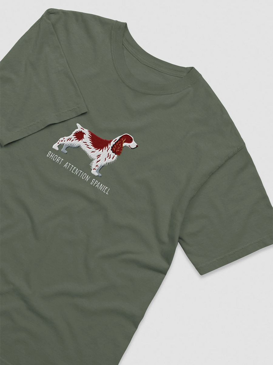 Short Attention Spaniel T-Shirt(Embroidered) of a Field Spaniel(Liver & White) product image (3)
