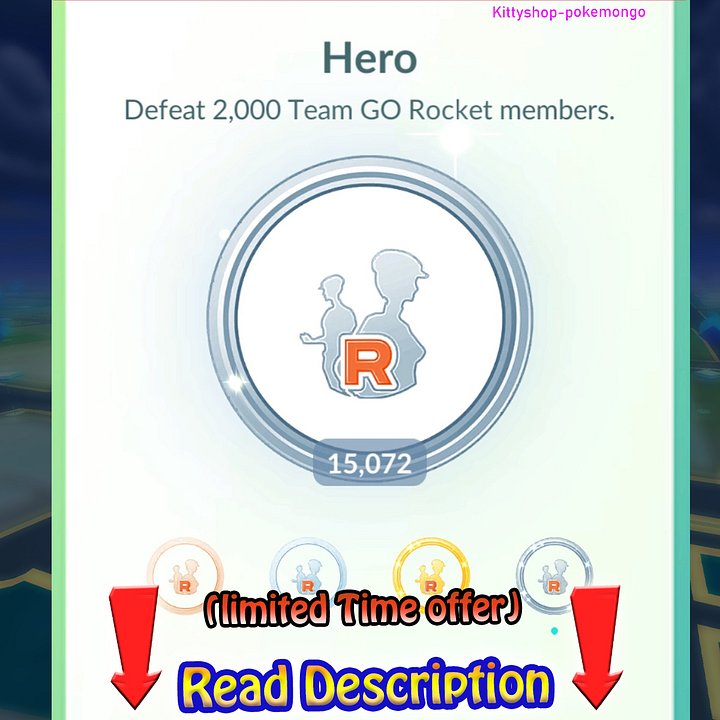 🔵Pokémon Go!🎖- Hero (safest!) Platinum Medal Achievement! (limited offer) product image (1)