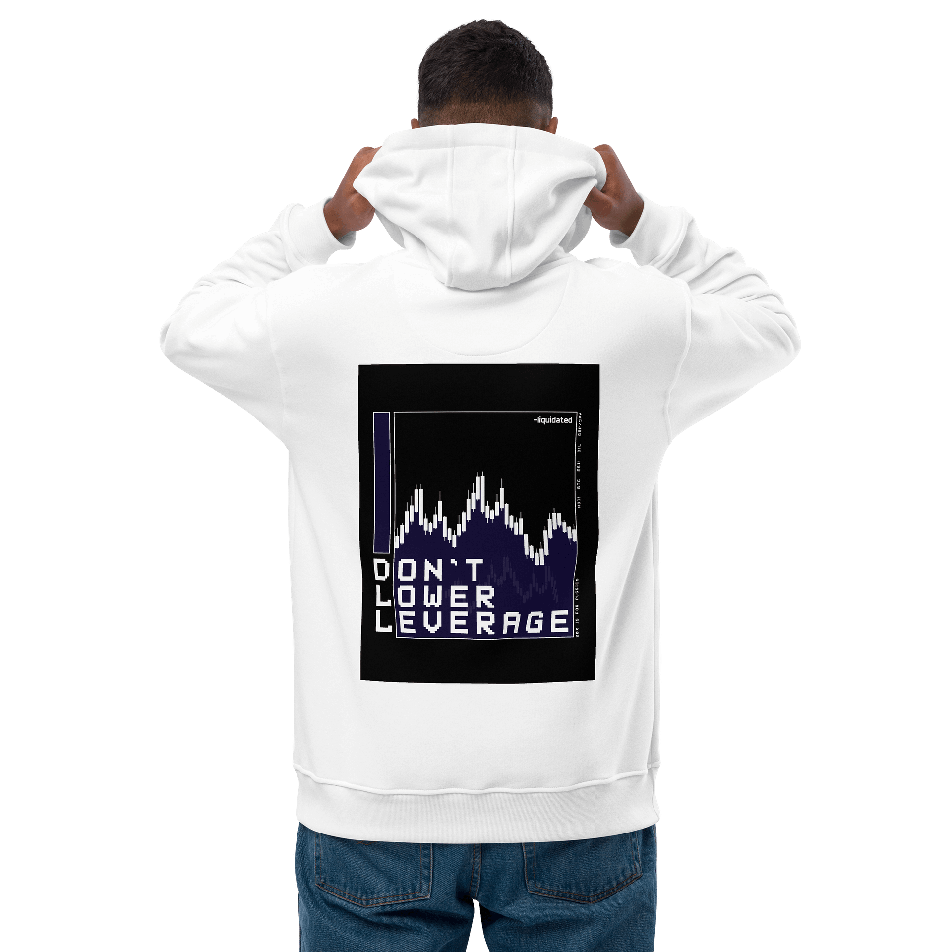 liquidated hoodie don't lower leverage white product image (1)