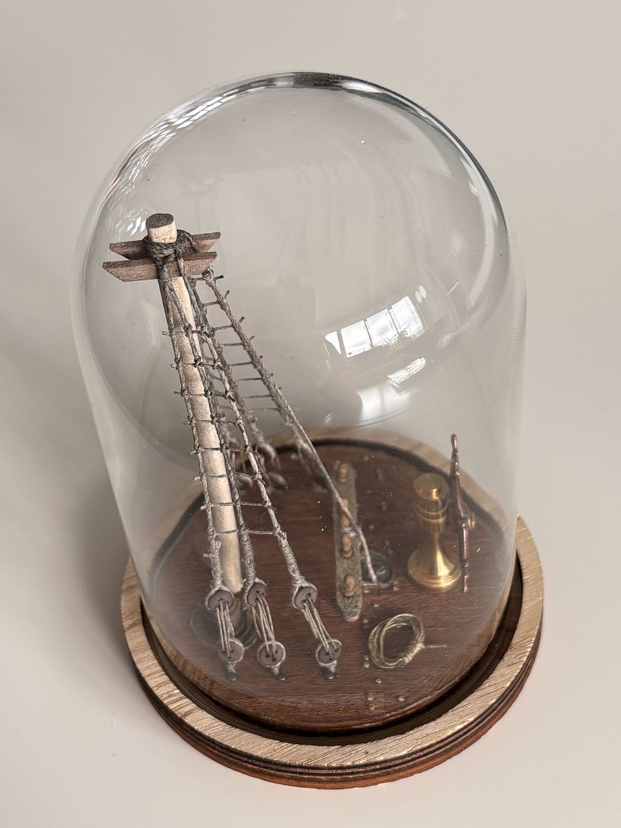 Wooden Diorama: Ship’s Wheel and Mast Section product image (3)