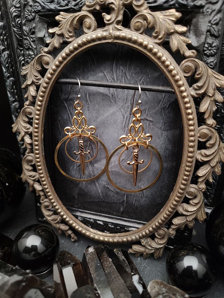 Earrings Swords - Golden Dagger Duo product image (2)