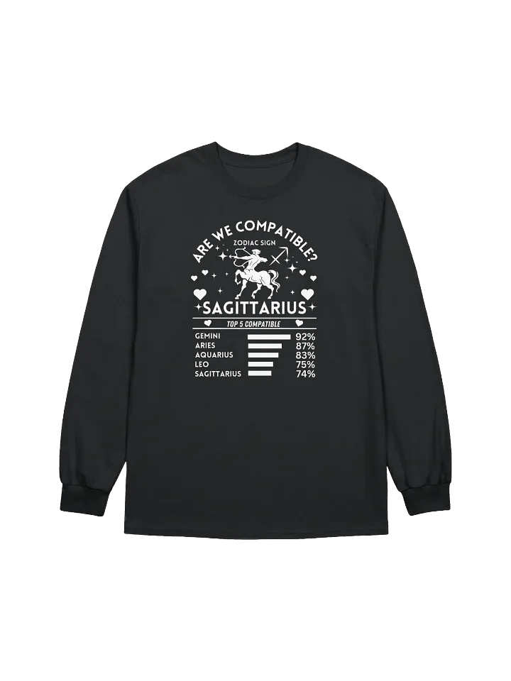 Sagittarius Zodiac Sign Romantic Compatibility - Gildan Ultra Cotton Unisex Long Sleeve T-Shirt - Dark Colors product image (2)