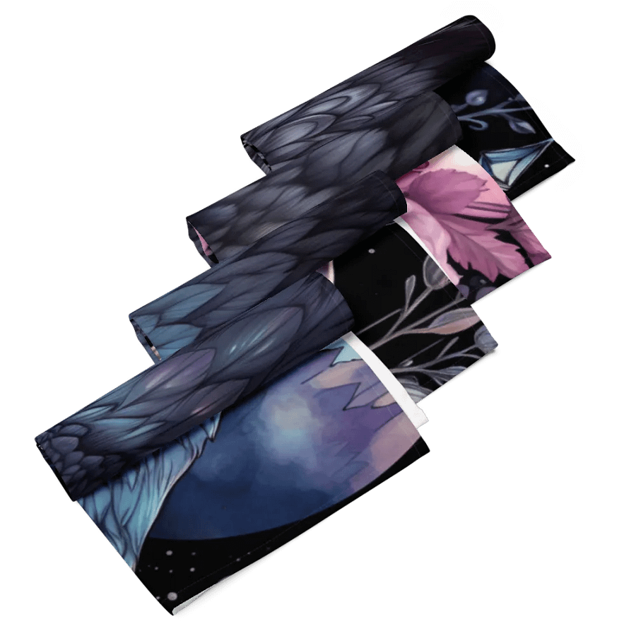 Premium Cloth Napkin Set: Mysterious birds observe product image (10)