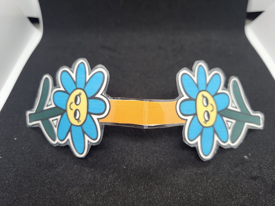 2 pack Laminated Magnetic Cute Cartoon Blue and Purple Flower Bookmarks product image (4)