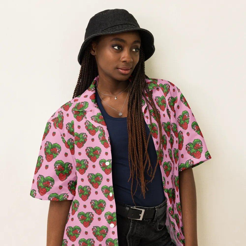 Strawberry Heart Button Up: Pink product image (9)