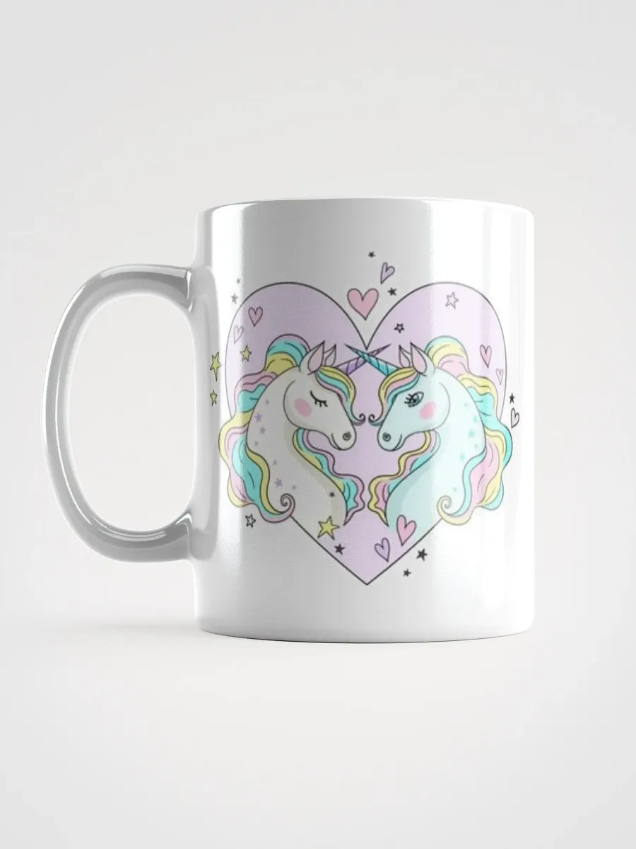 White Glossy Mug Cute Horses product image (6)