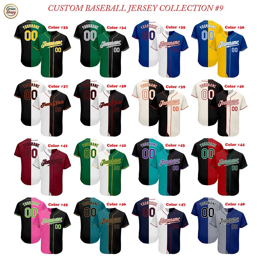 Authentic Baseball Jersey, Custom Baseball Jersey, Personalized Sport Jersey, Straight Lines 2 Color Left Right product image (3)