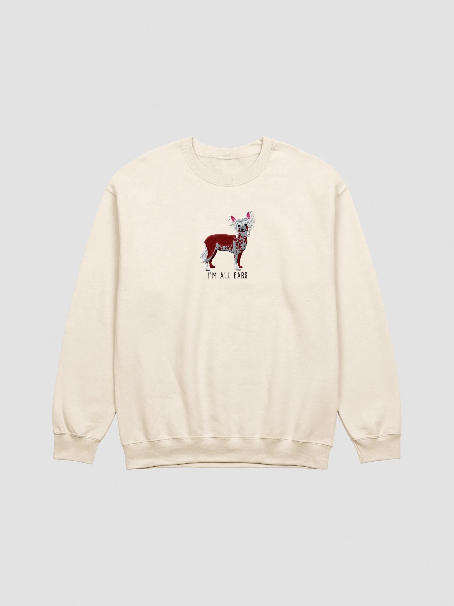 I'm All Ears Sweatshirt (Embroidered) of a Chinese Crested Dog(Chocolate) product image (3)