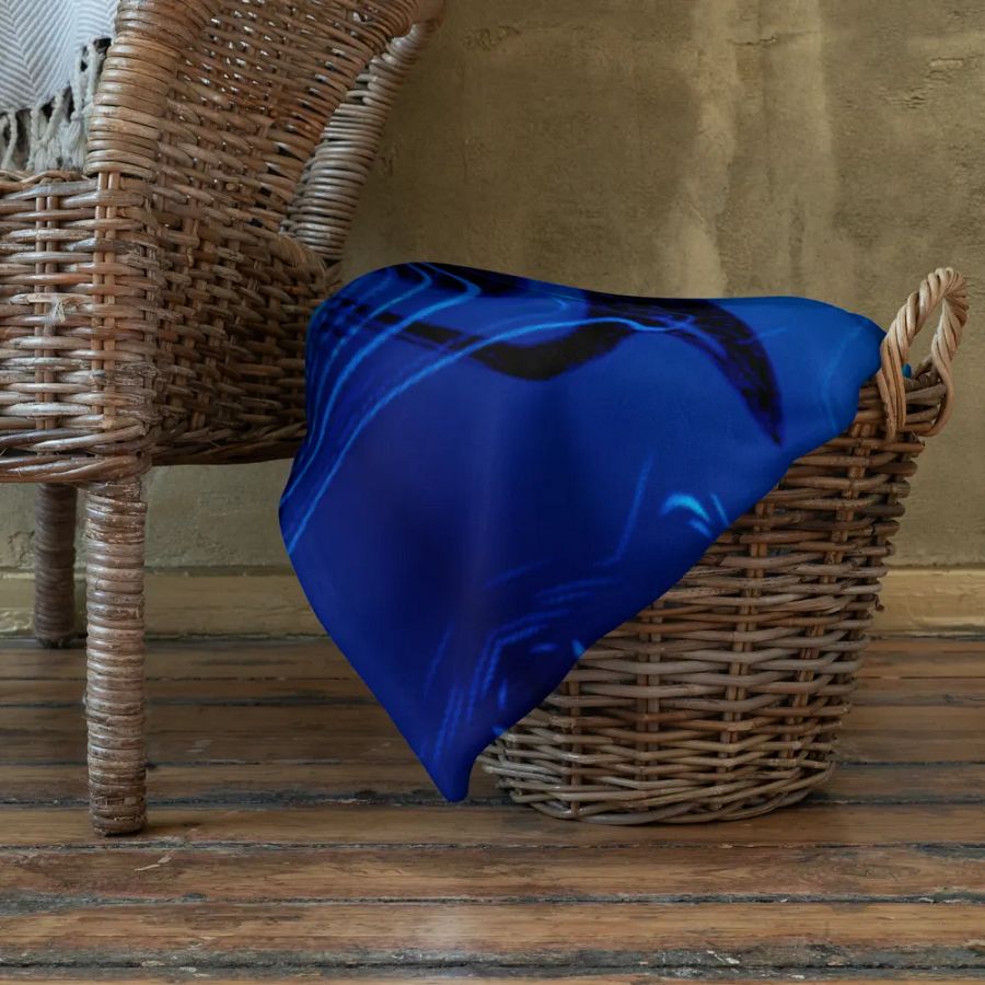 Blue and Black Swarm Pattern Urban Design Throw Blanket product image (22)