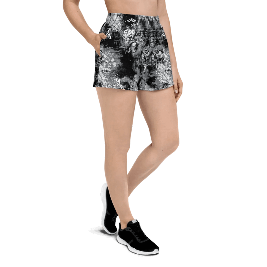 Black and White Graffiti | Unisex Athletic Shorts product image (5)