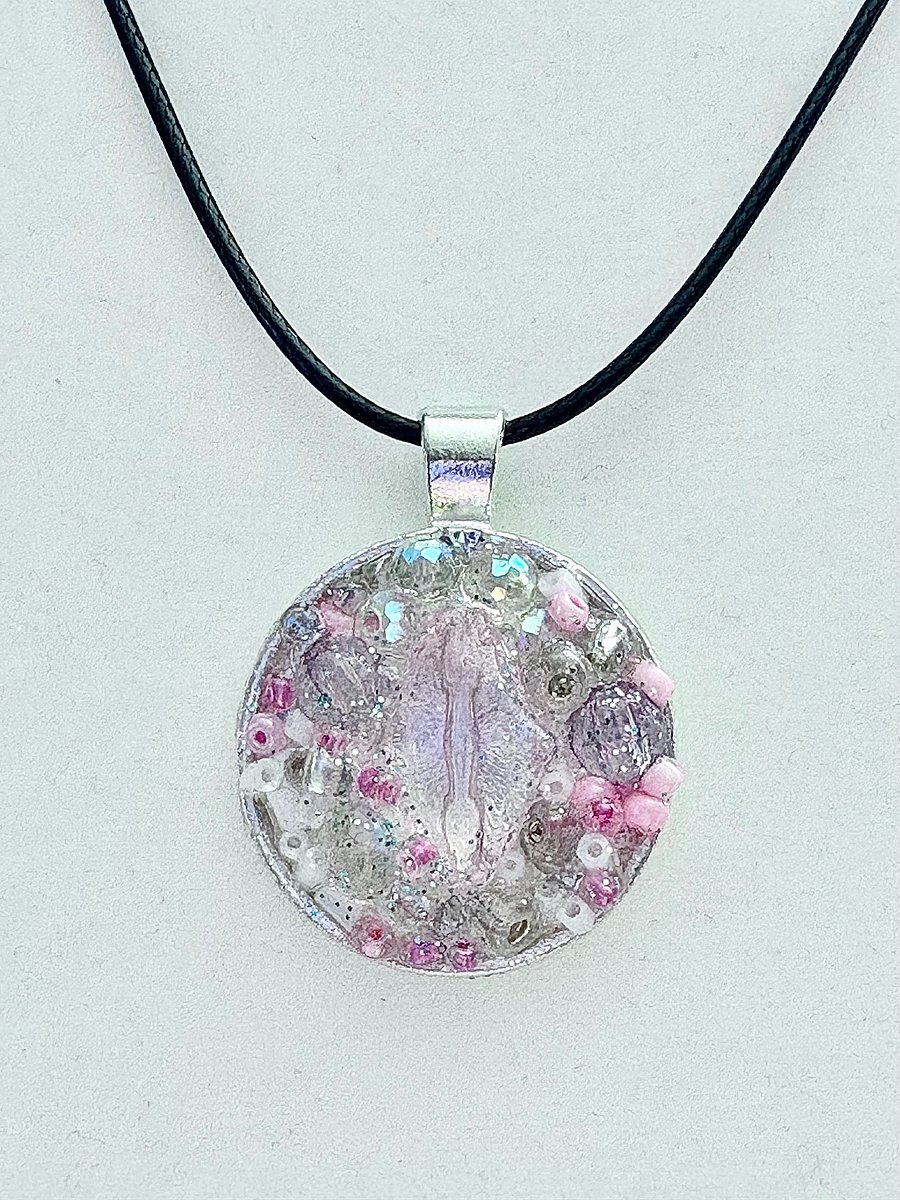 Pink Blush Confetti Necklace | Sparkly Preppy Pendant | by Monique Faella Designs™ | MFD-00005 product image (4)