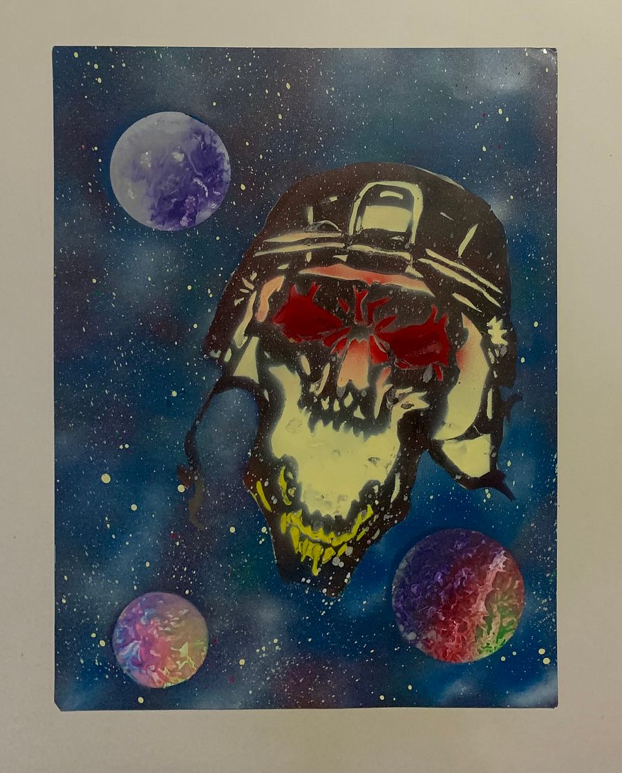 Skull Spray paint art product image (1)