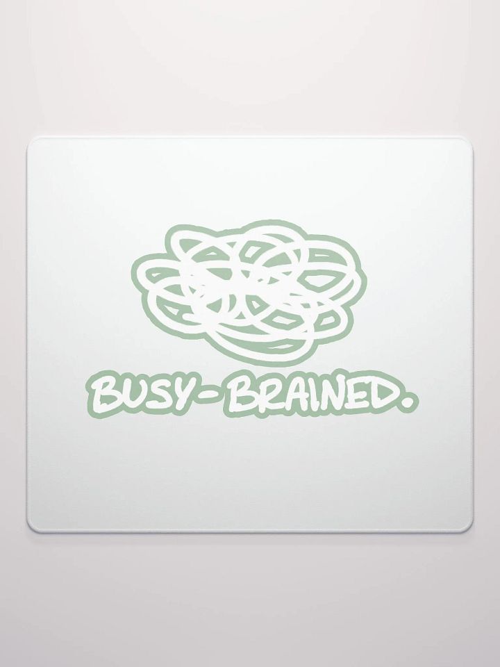 BUSY-BRAINED (lined design, #96B697) mouse pad product image (2)