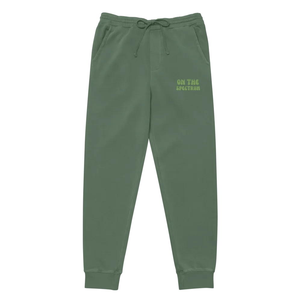 ON THE SPECTRUM (green) pigment dyed sweatpants product image (3)