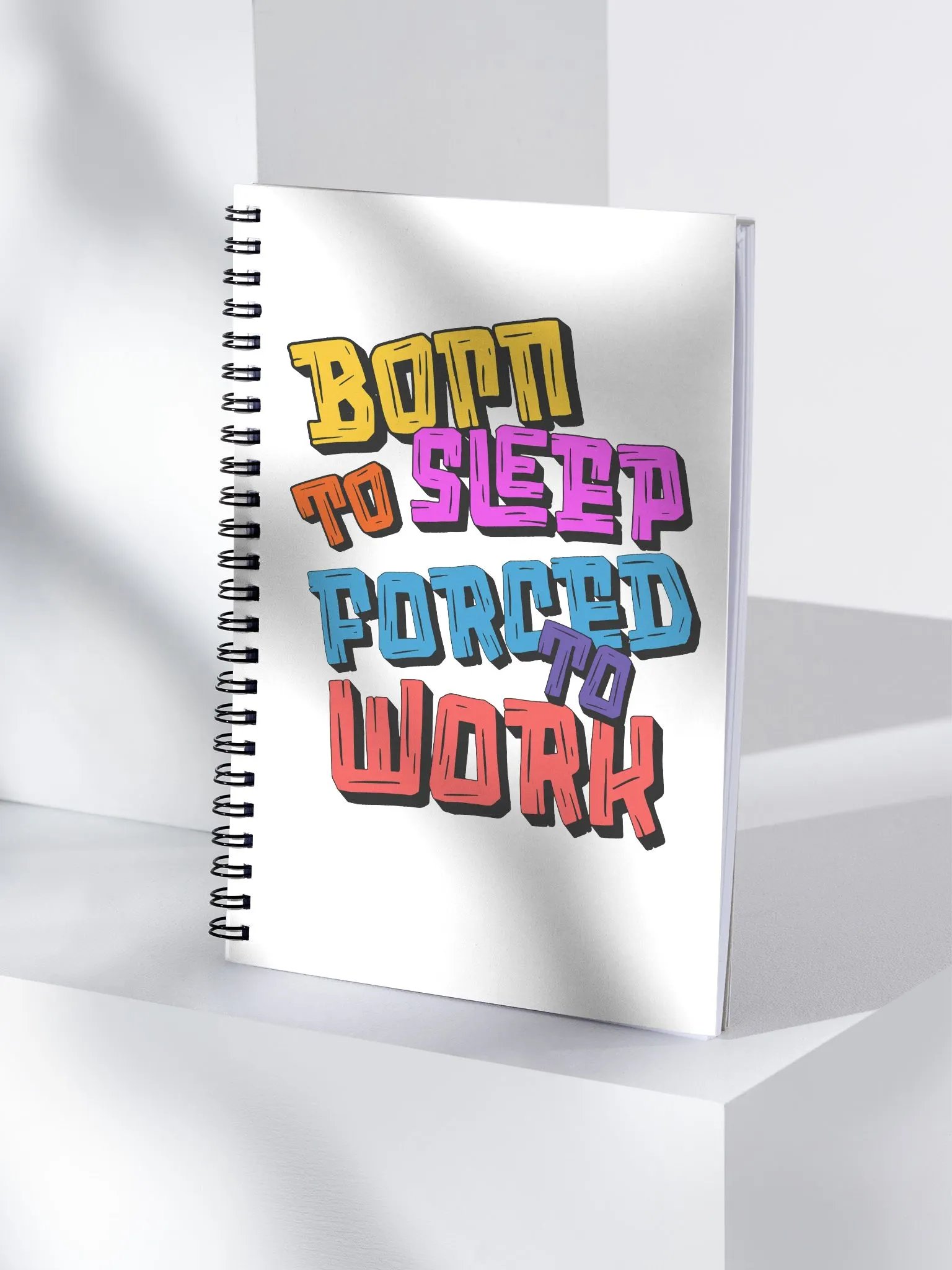 Born To Sleep Forced To Work Dreamer's Doodle Spiral Notebook product image (1)