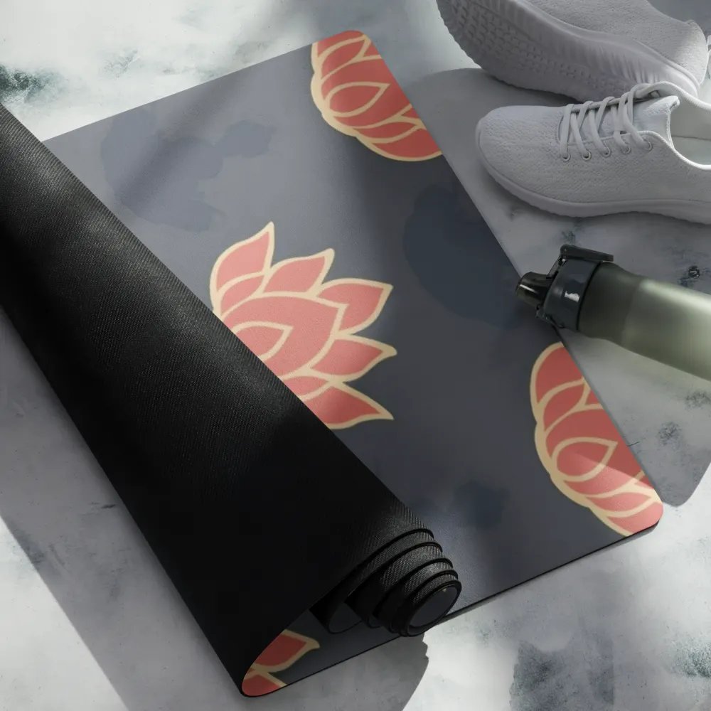 Lotus Pattern Navy Yoga Mat product image (4)