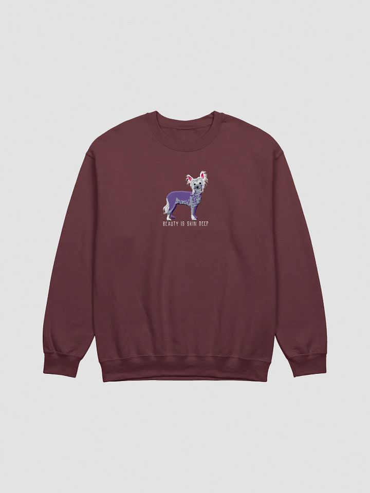 Beauty Is Skin Deep Sweatshirt (Embroidered) of a Chinese Crested Dog product image (7)
