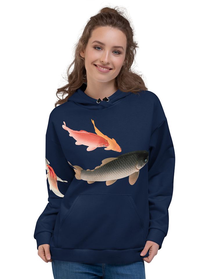 Common and Golden Carp All-Over Print Recycled Unisex Hoodie product image (2)